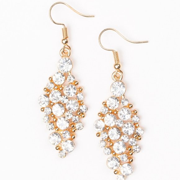 Cosmically Chic Gold Earrings - Picture 2 of 2